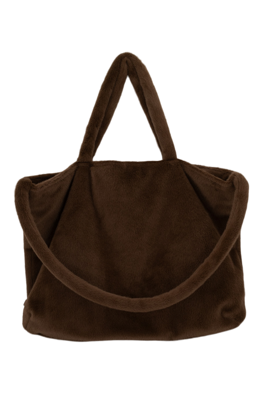 Zusss | Shopper faux fur chocoladebruin