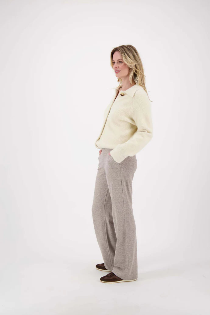 Zusss | Jacquard broek beige