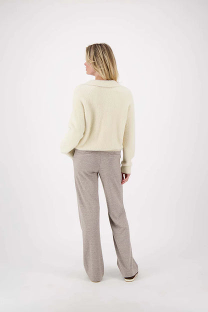 Zusss | Jacquard broek beige