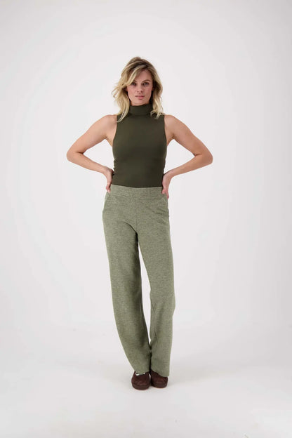Zusss | Broek visgraat moss green