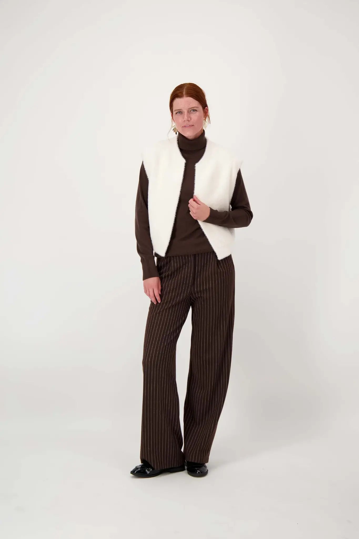 Zusss | Schokoladenbraune Nadelstreifenhose