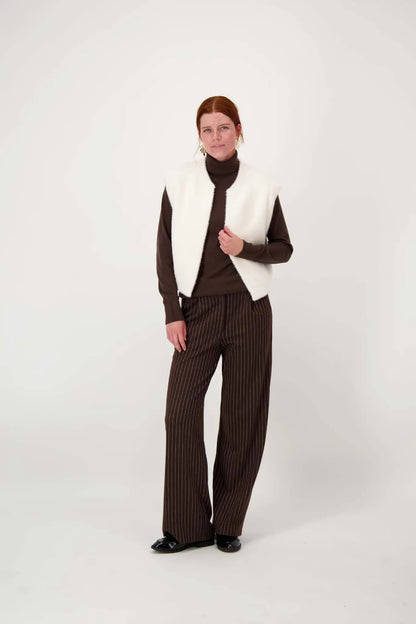 Zusss | Schokoladenbraune Nadelstreifenhose