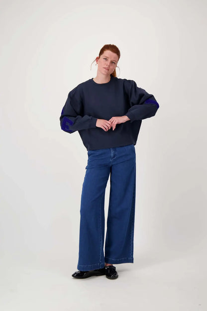 Zusss | Broek van jogger denim mid blue