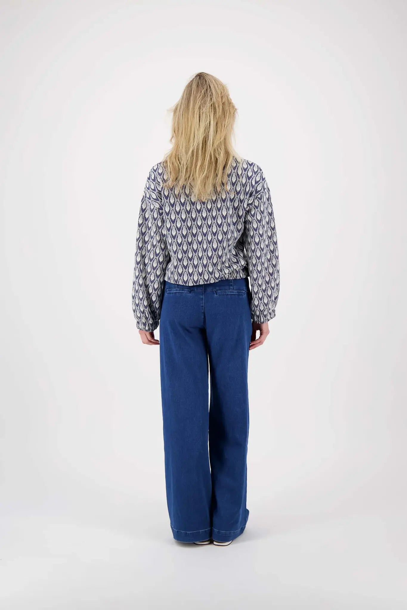 Zusss | Sweater van jacquard stof navy