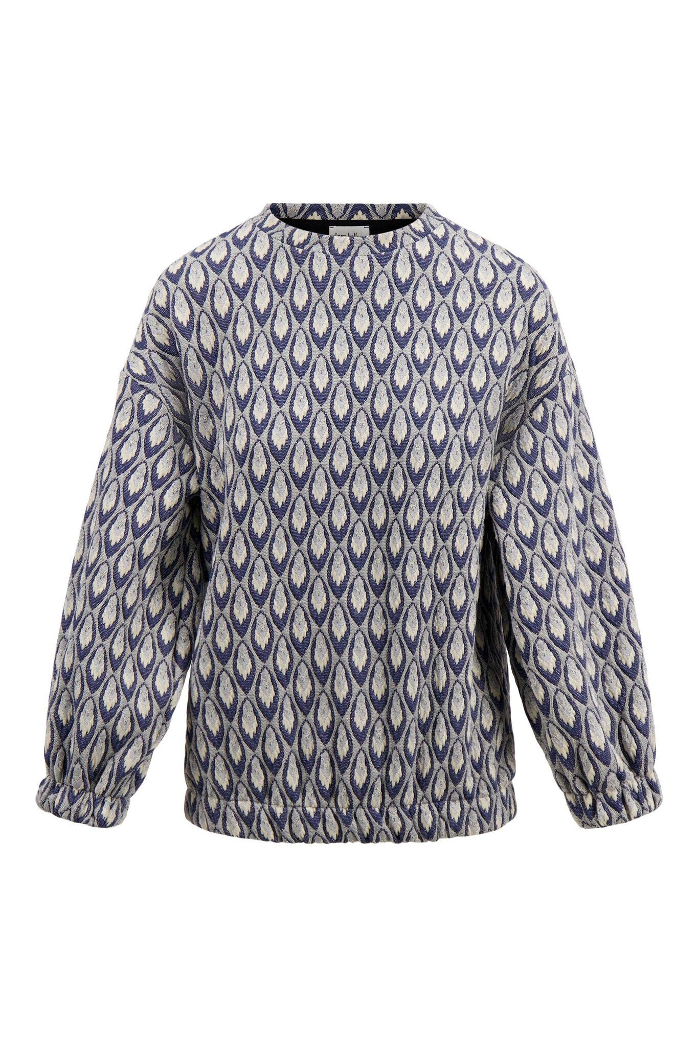 Zusss | Sweater van jacquard stof navy