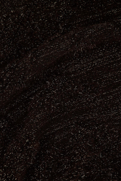 Zusss | Mouwloze trui met lurex chocoladebruin