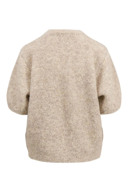 Zusss | Boucle trui met ronde hals beige