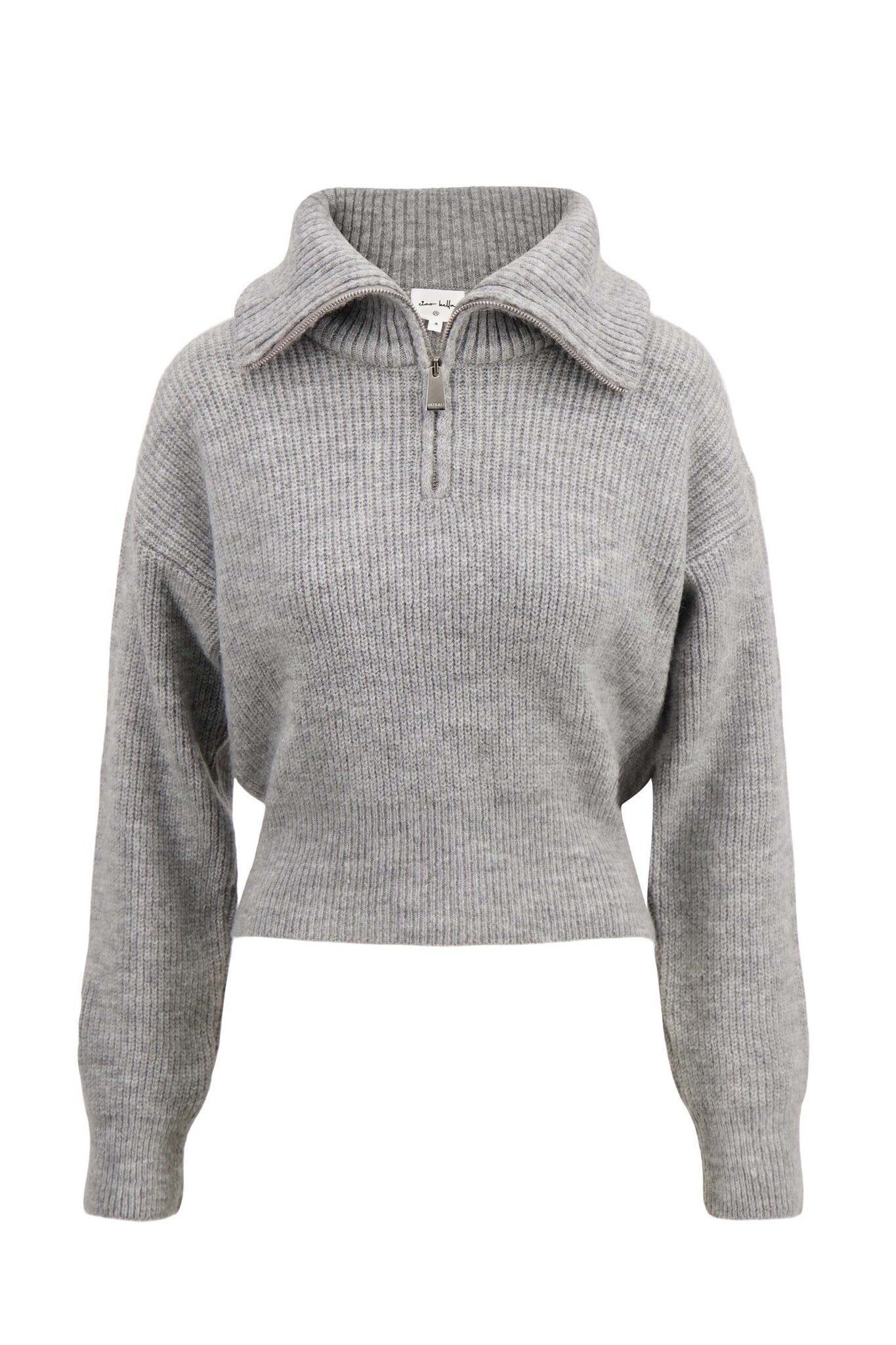 Zusss | Trui met rits middengrijs