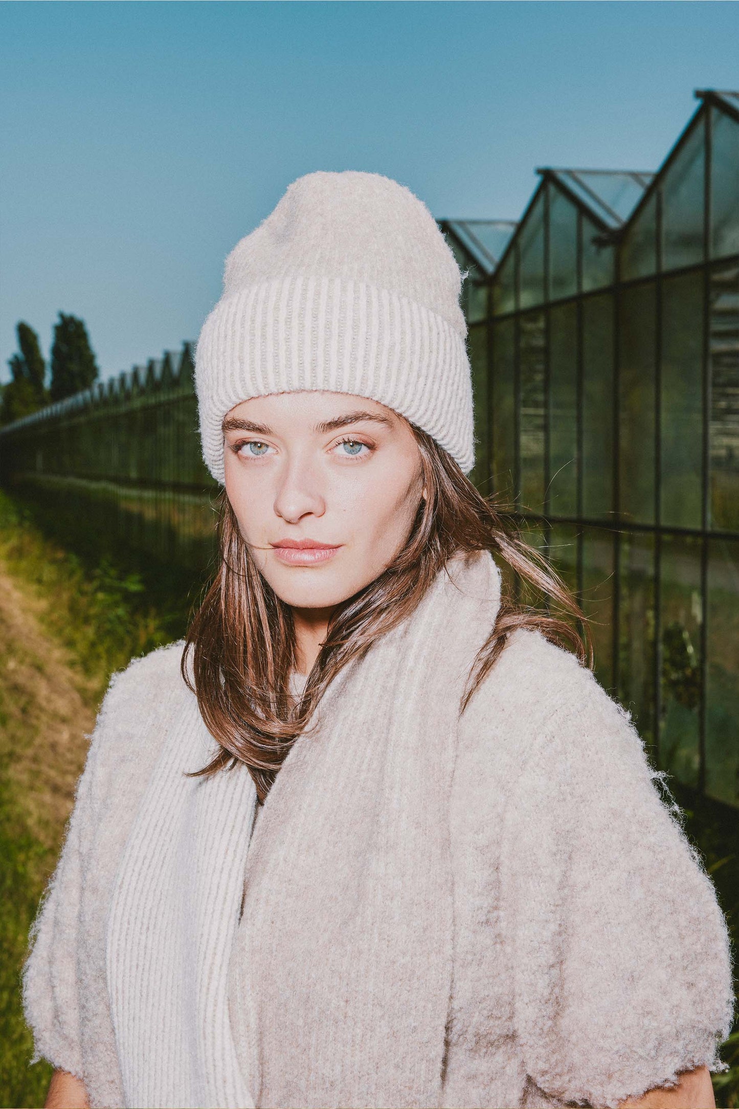 Zusss | Gebreide muts met tipping taupe