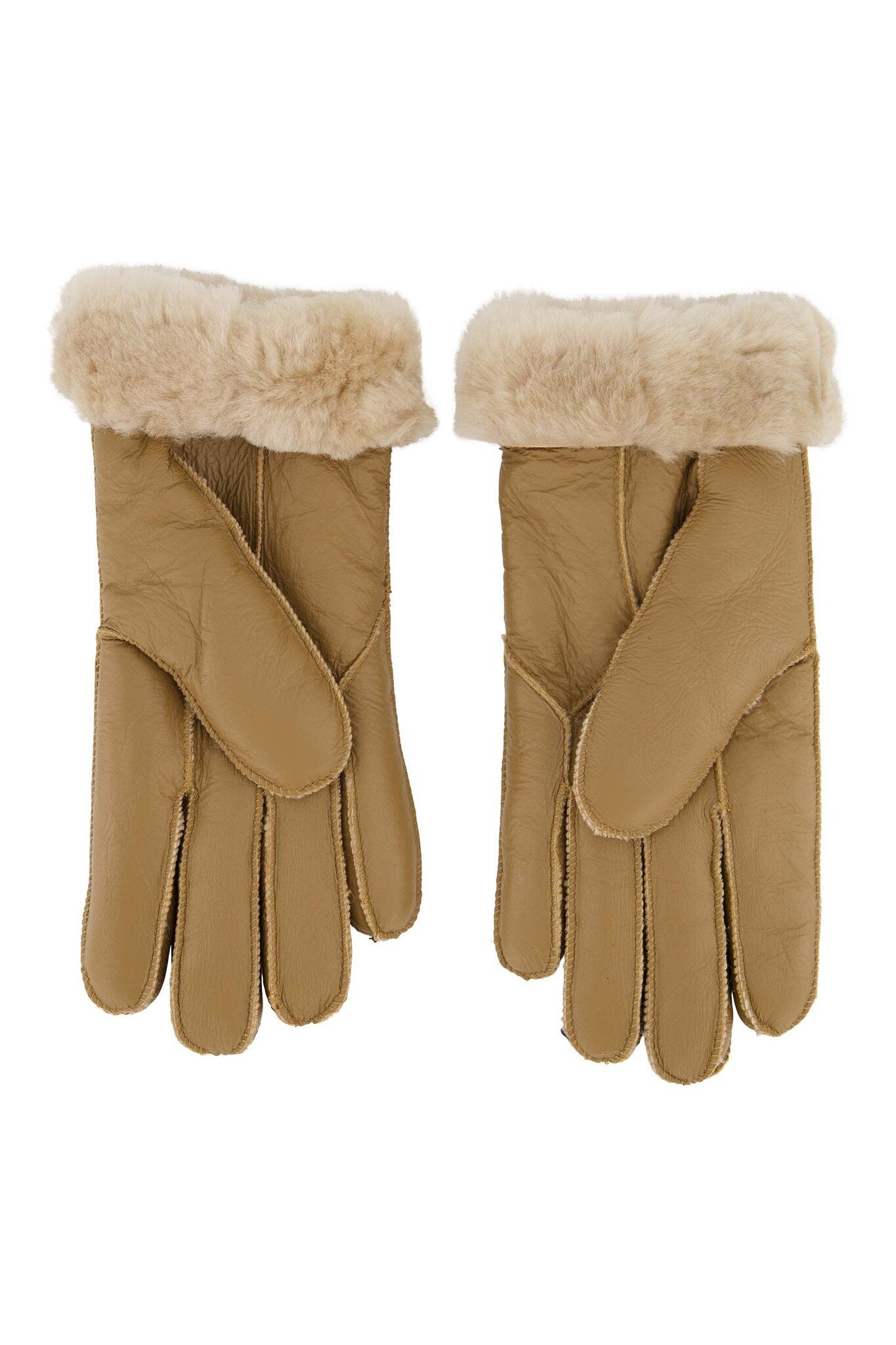 Zusss | Handschuhe aus echtem Leder, taupe