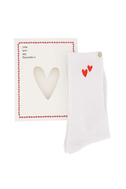 Zusss | Sokken in doosje wit/rood