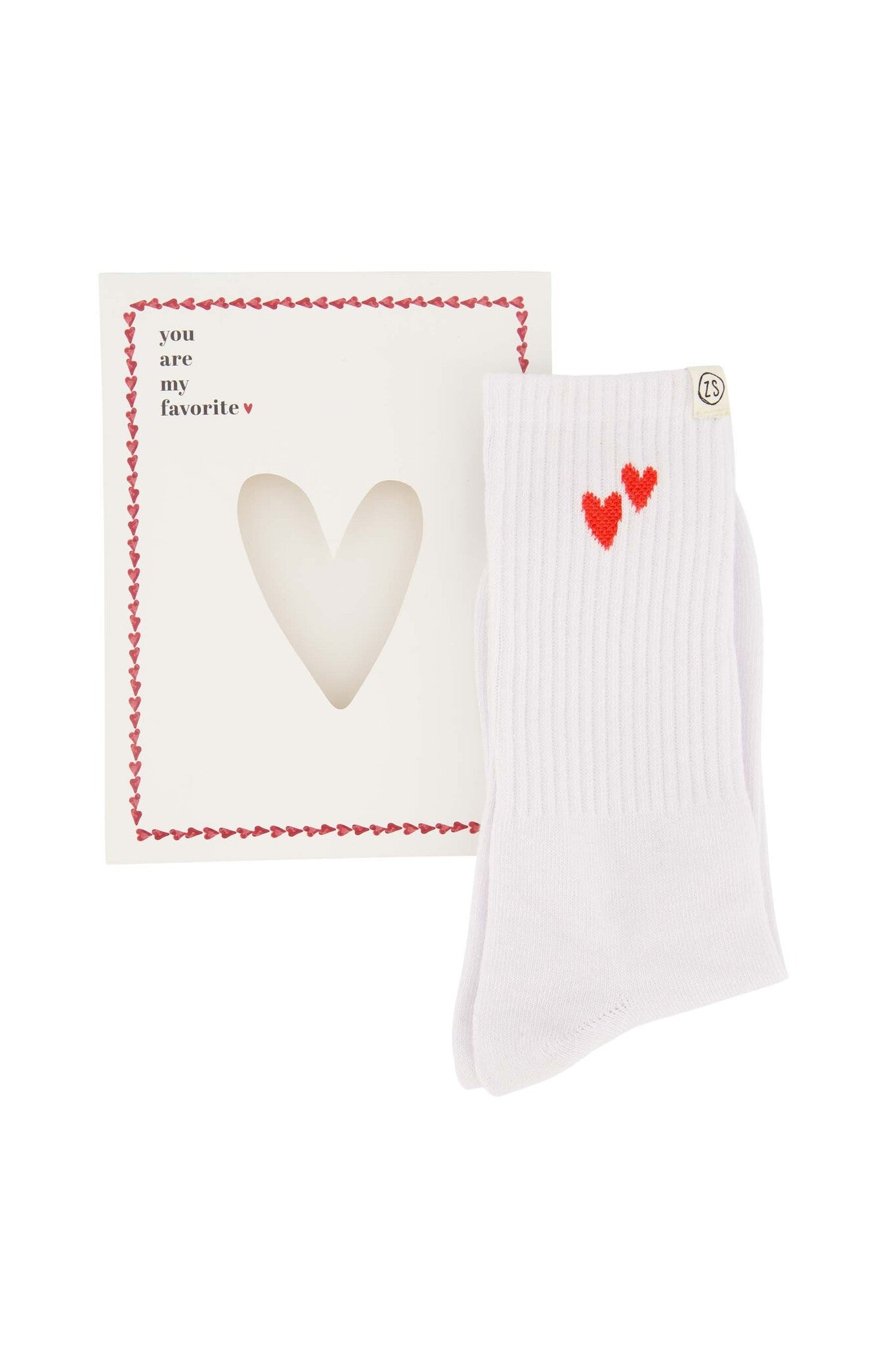 Zusss | Sokken in doosje wit/rood