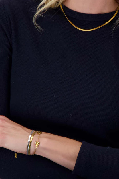 Zusss | Armband plat visgraat goud