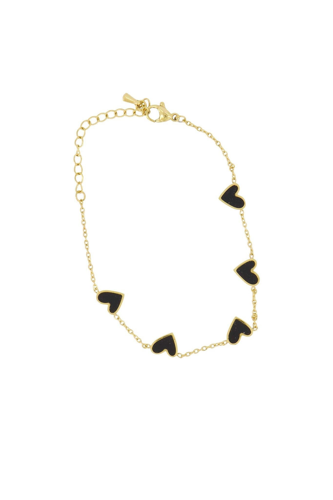 Zusss | Armband met zwarte hartjes