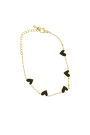 Zusss | Armband mit schwarzen Herzen