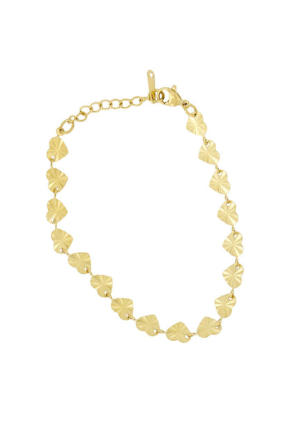 Zusss | Armband met structuur hartjes goud