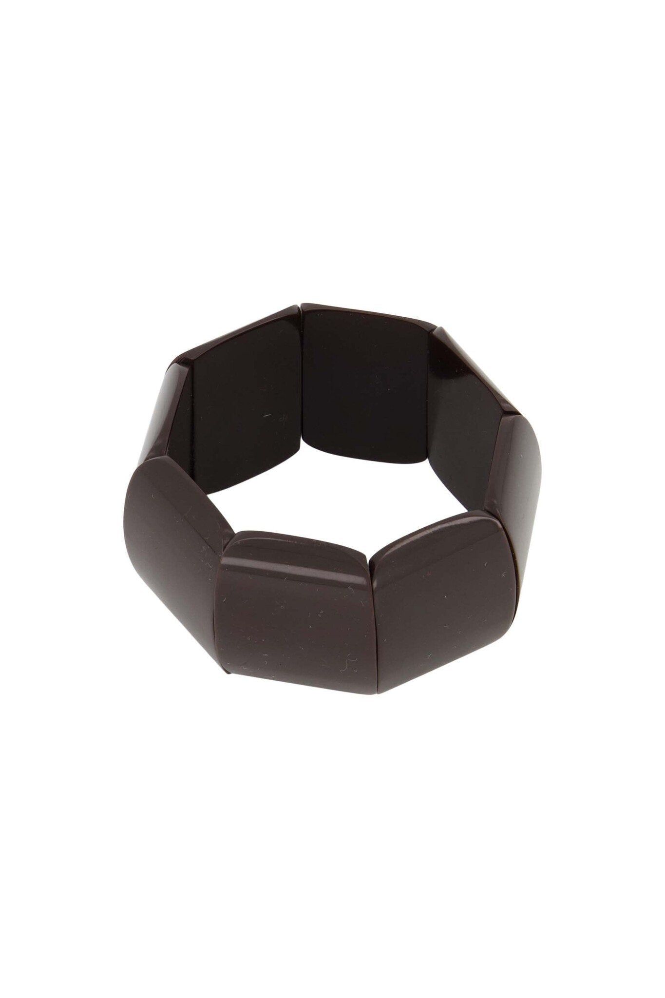 Zusss | Armband mit breiten Perlen, schokoladenbraun