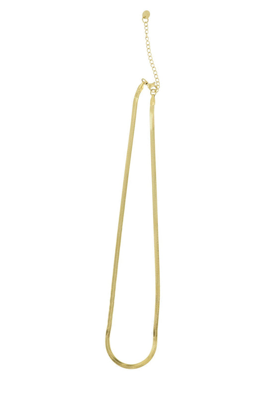 Zusss | Platte ketting met visgraatstructuur goud