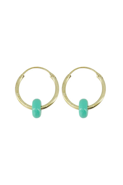 Zusss | Oorbellen met rondje turquoise