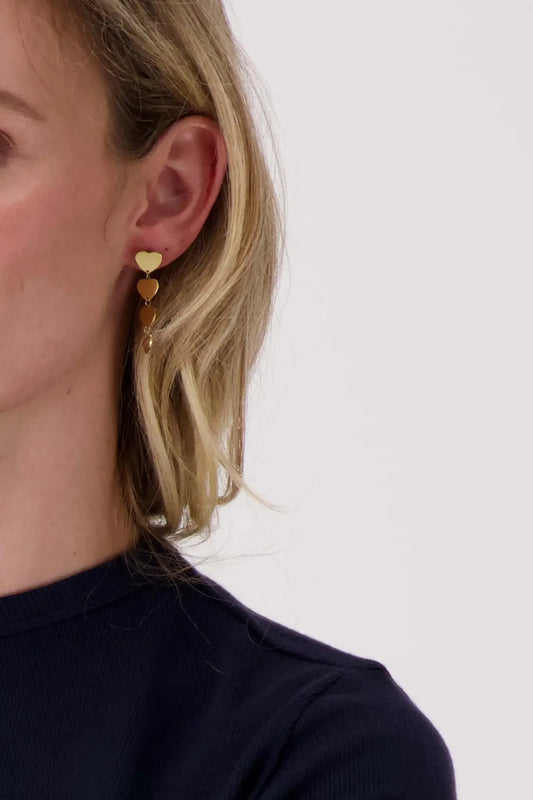 Zusss | Ohrringe 4 Herzen Gold