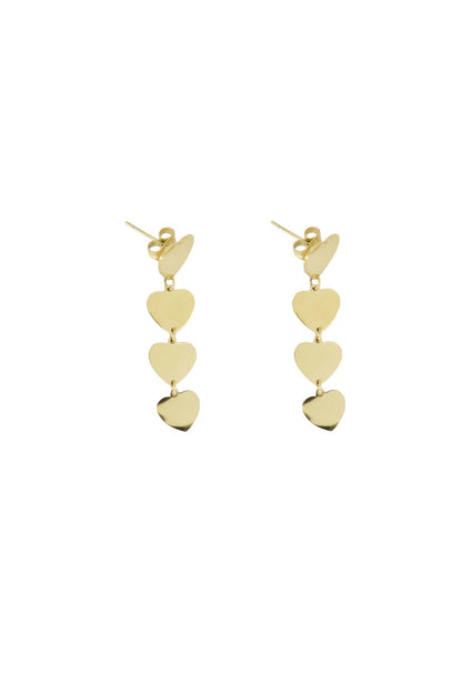 Zusss | Ohrringe 4 Herzen Gold