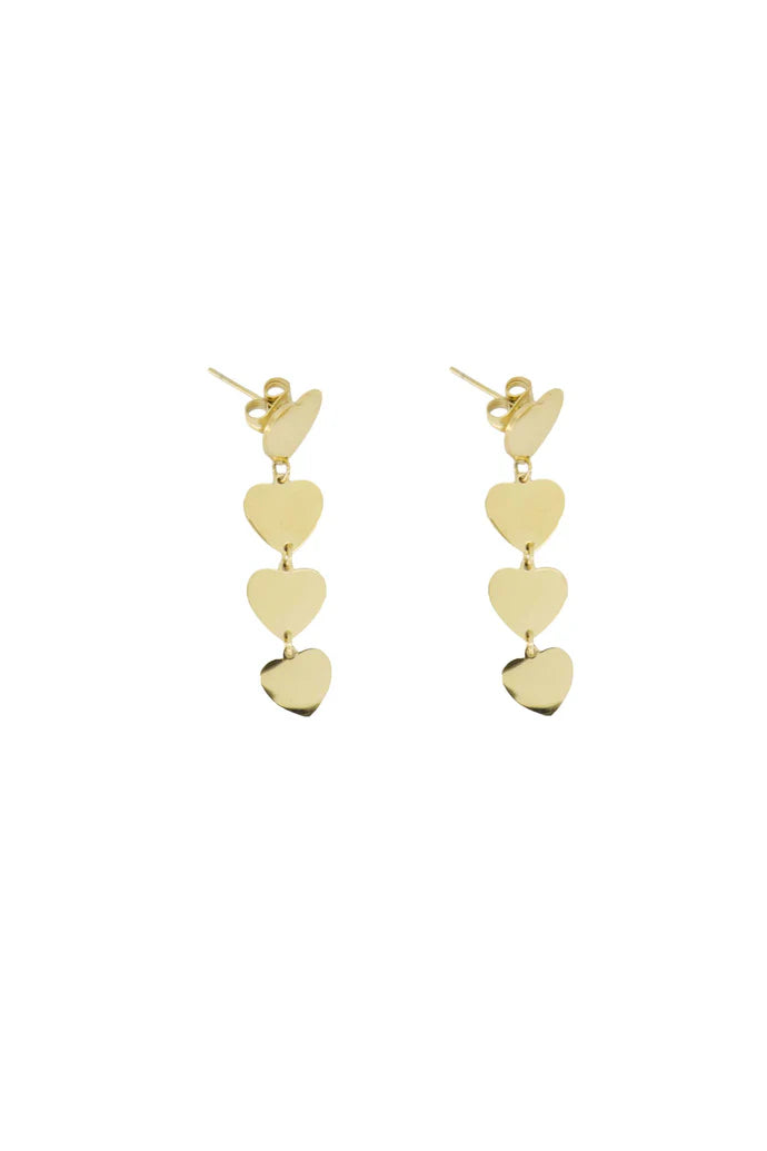 Zusss | Ohrringe 4 Herzen Gold