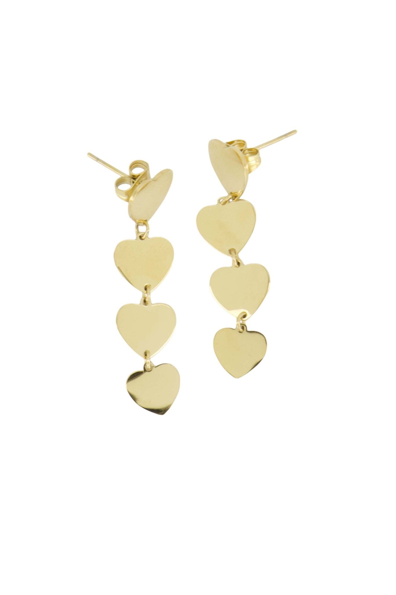 Zusss | Ohrringe 4 Herzen Gold