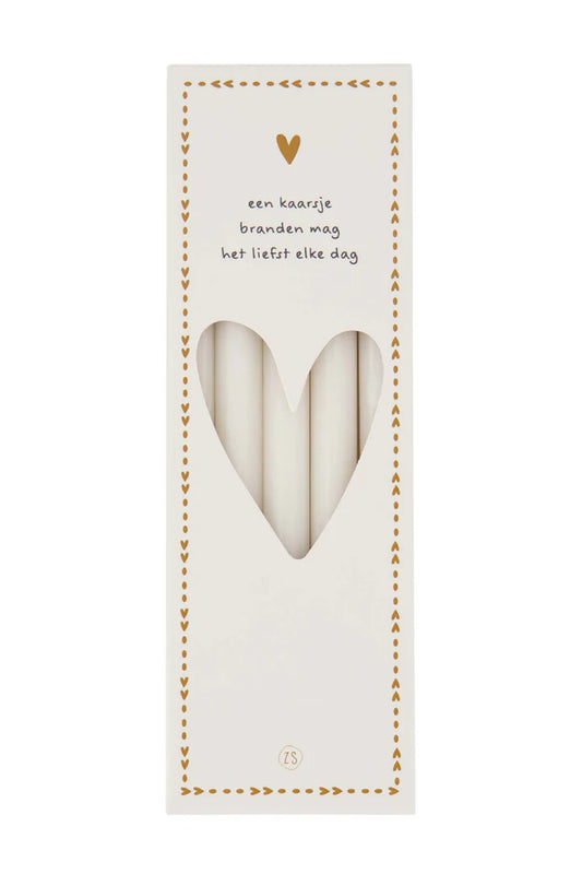 Zusss | Doosje met 10 smalle kaarsjes off white