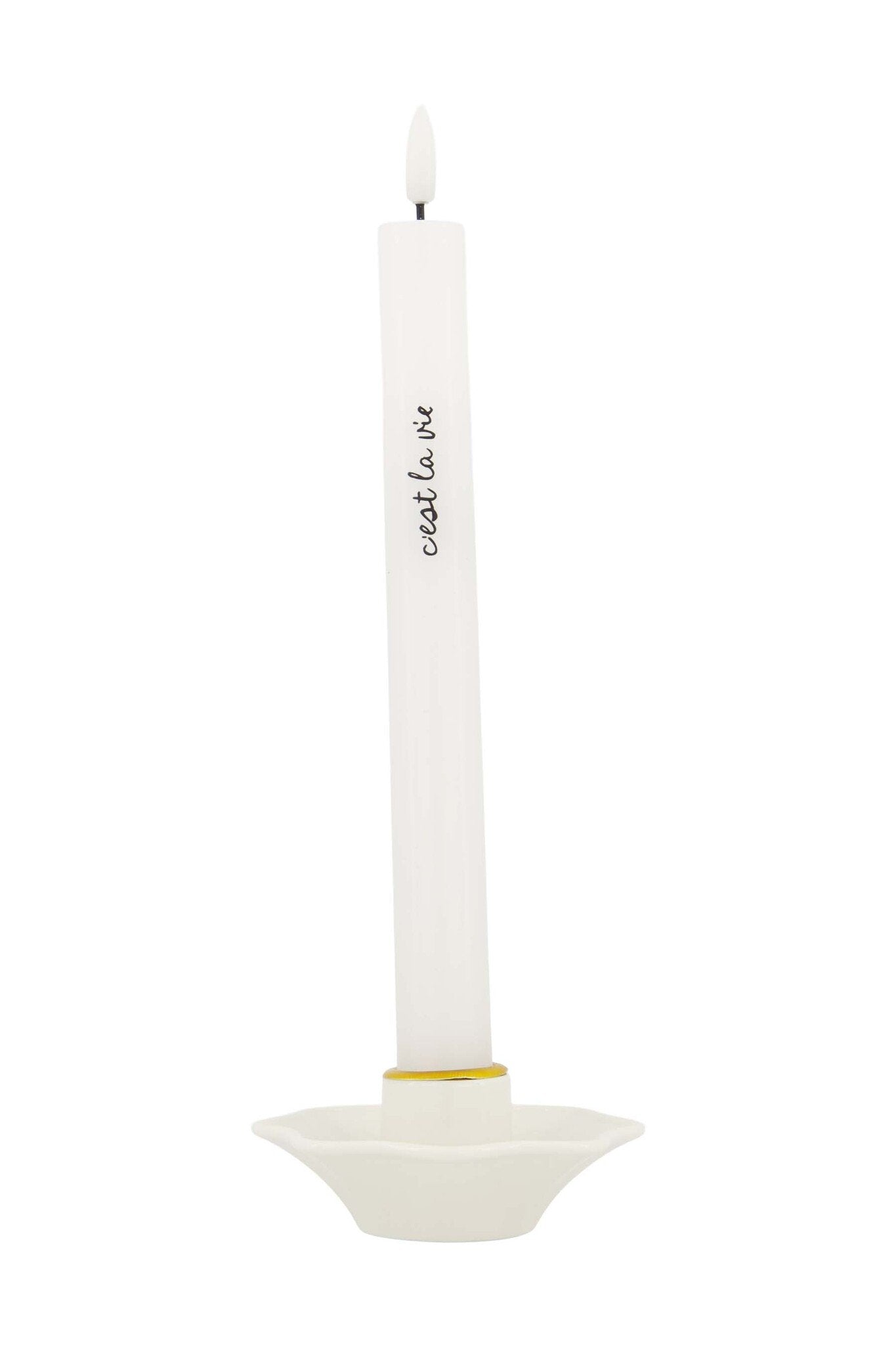 Zusss | Set van 2 ledkaarsen c'est la vie wit/zwart