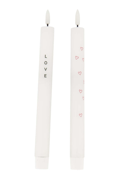 Zusss | Set van 2 ledkaarsen love wit/groen/rood