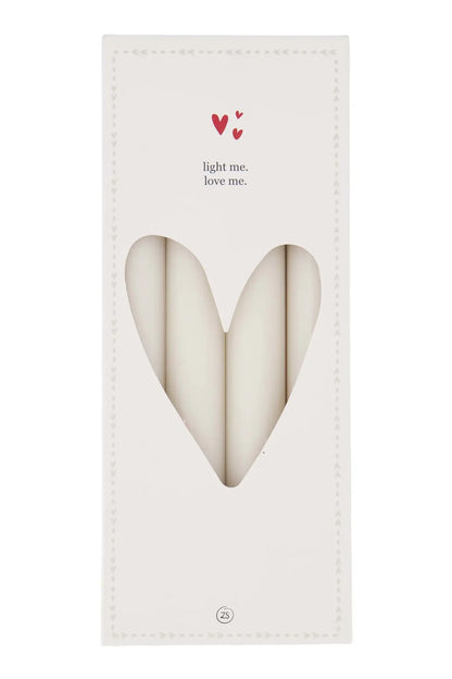 Zusss | Set van 4 rustieke kaarsen 20cm off white