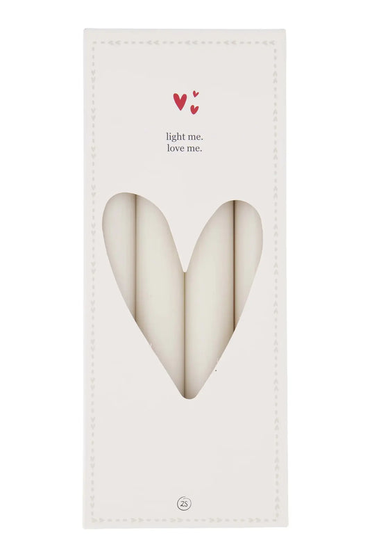 Zusss | Set van 4 rustieke kaarsen 20cm off white