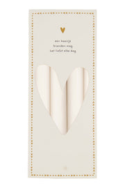 Zusss | Set van 4 rustieke kaarsen 20cm off white