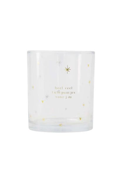 Zusss | Waxinelichthouder glas sterren goud