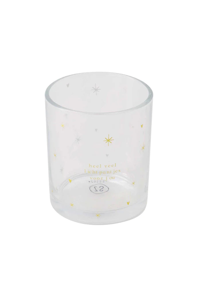 Zusss | Waxinelichthouder glas sterren goud