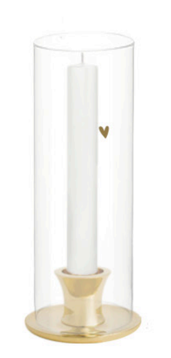 Zusss | Kandelaar glas hartje goud goud