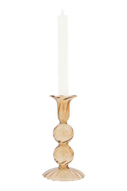 Zusss | Kandelaar glas bolling L bruin