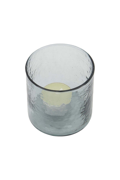 Zusss | Teelichthalter aus gehämmertem Glas, grau