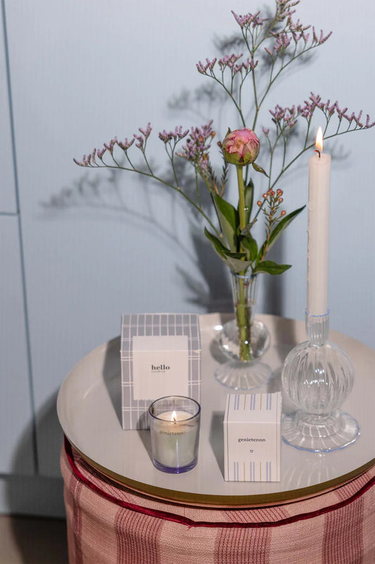 Zusss | Geurkaars keramiek parelmoer in doosje hello sunshine