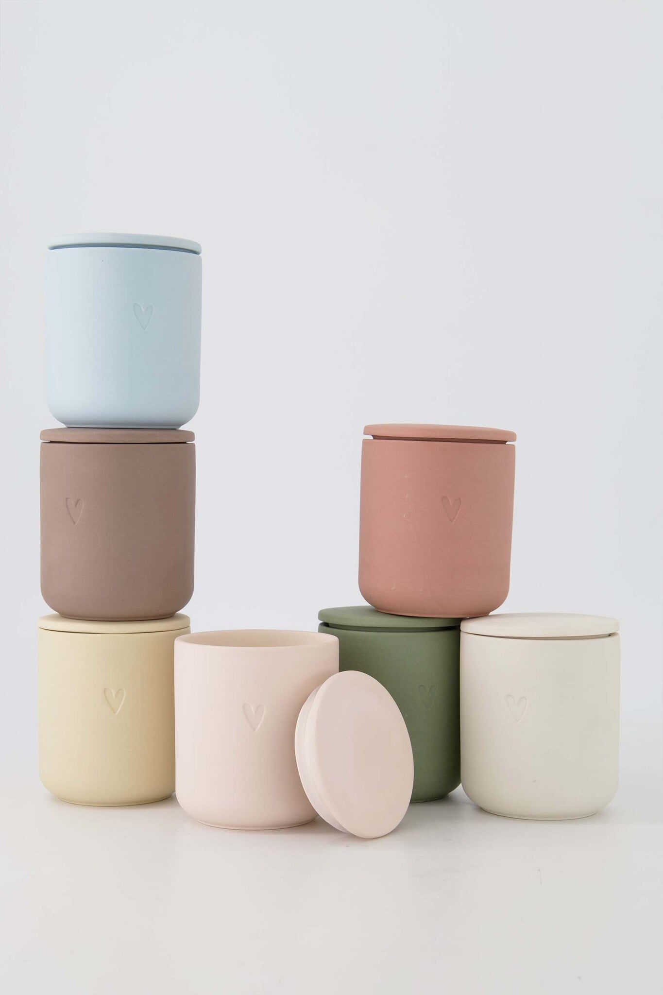 Zusss | Geurkaars keramiek hartje donkerroze