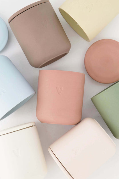 Zusss | Geurkaars keramiek hartje bruin