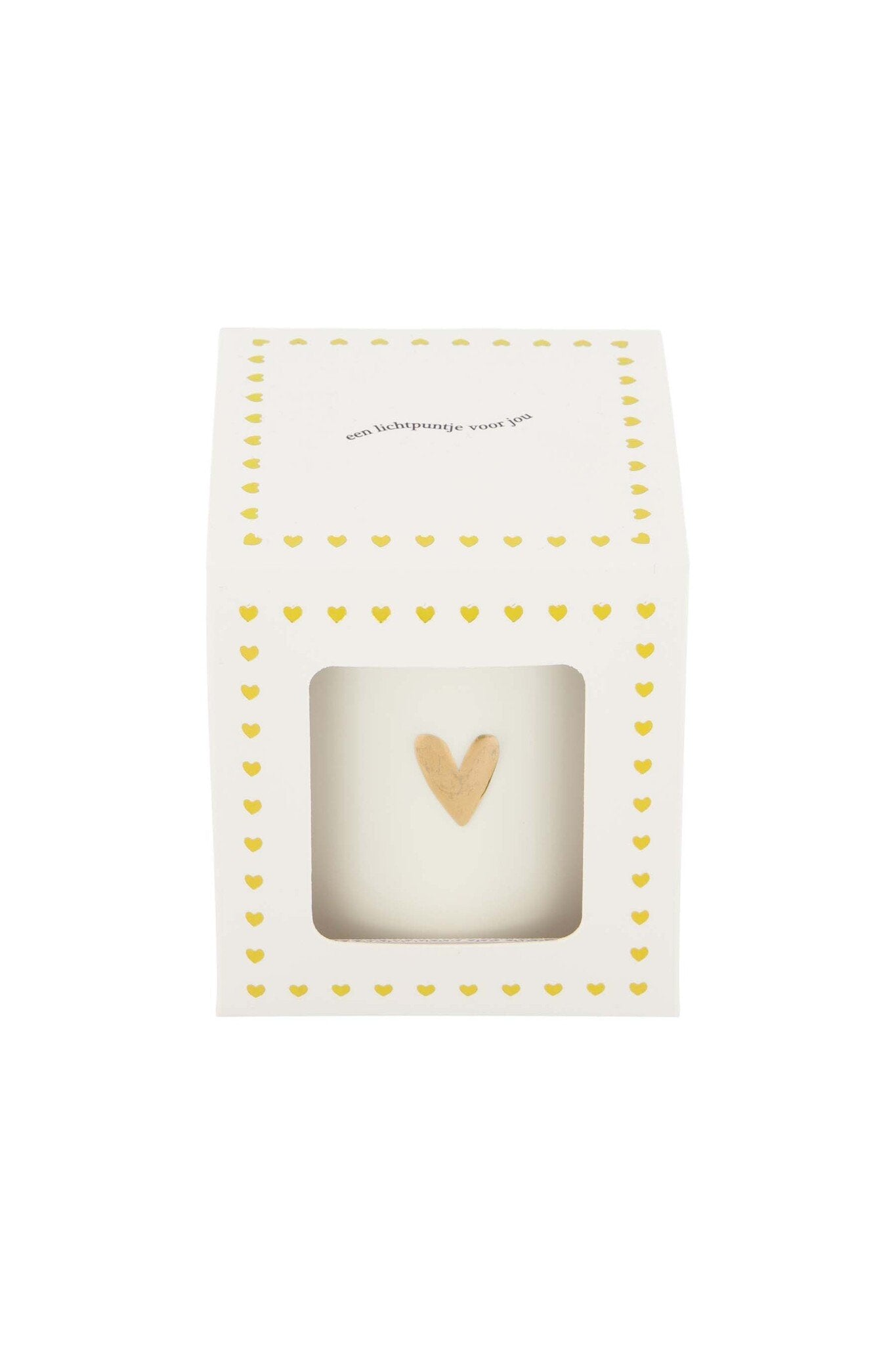 Zusss | Geurkaars keramiek in doosje een lichtpuntje hart wit/goud