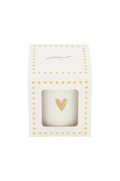 Zusss | Geurkaars keramiek in doosje een lichtpuntje hart wit/goud