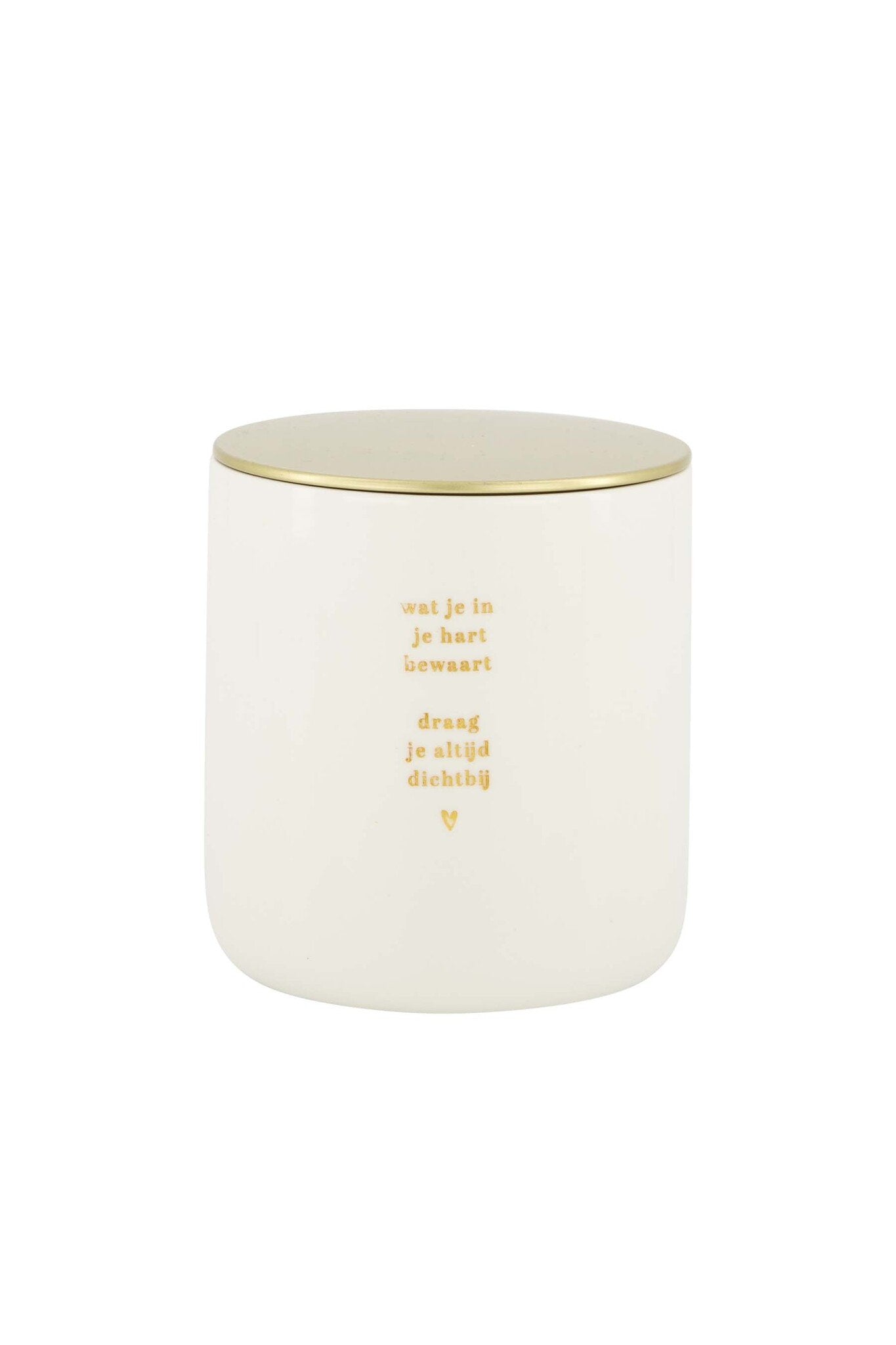 Zusss | Geurkaars keramiek in je hart wit/goud