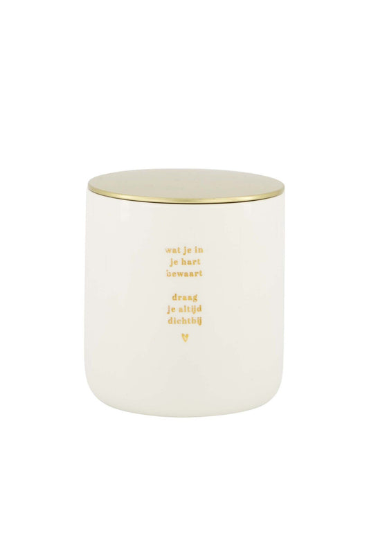 Zusss | Geurkaars keramiek in je hart wit/goud