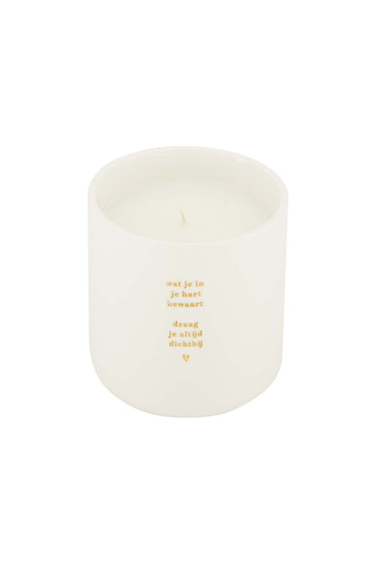Zusss | Geurkaars keramiek in je hart wit/goud