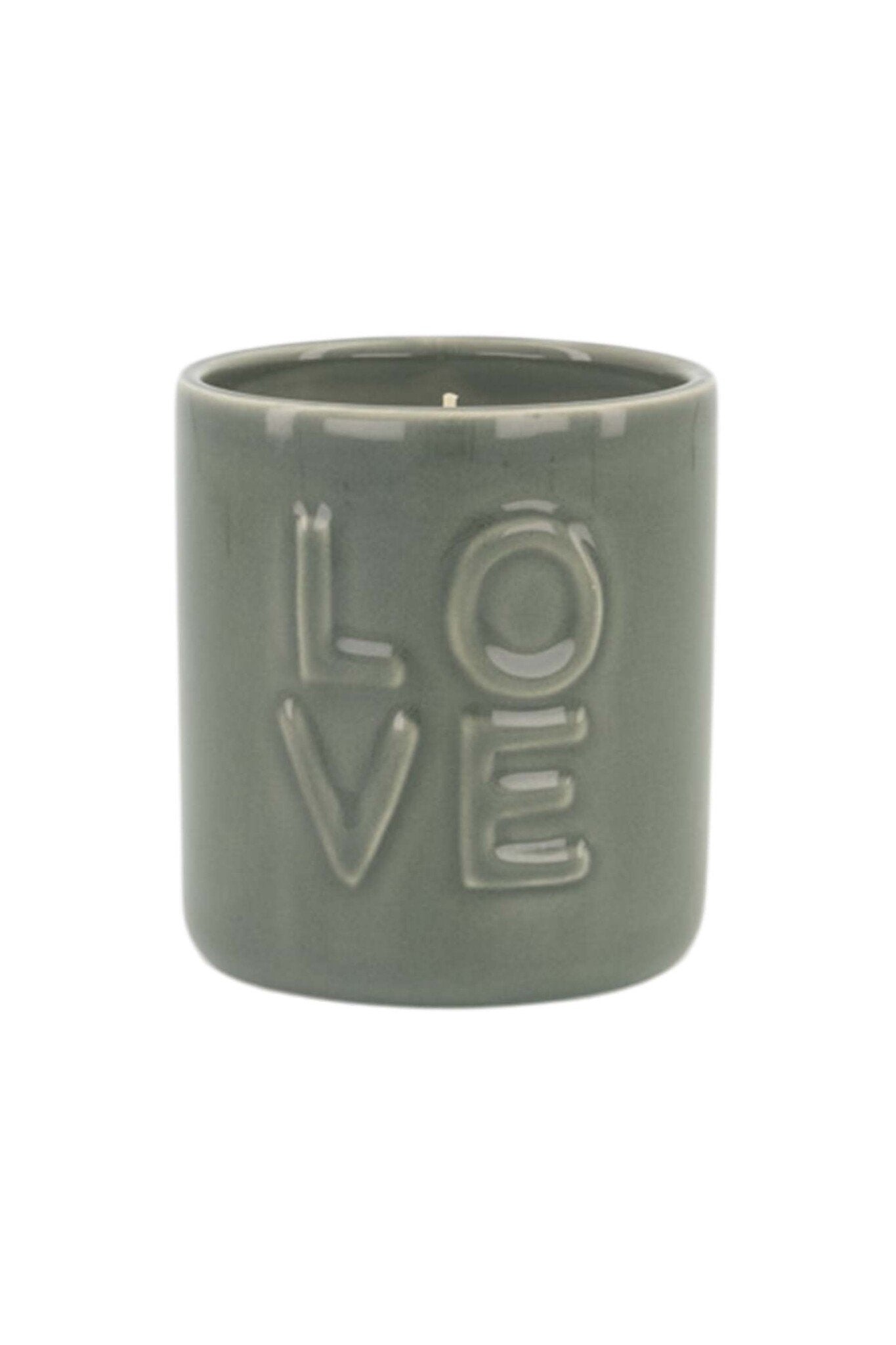 Zusss | Geurkaars keramiek love donkergroen