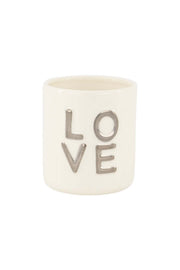 Zusss | Geurkaars keramiek love wit/zilver