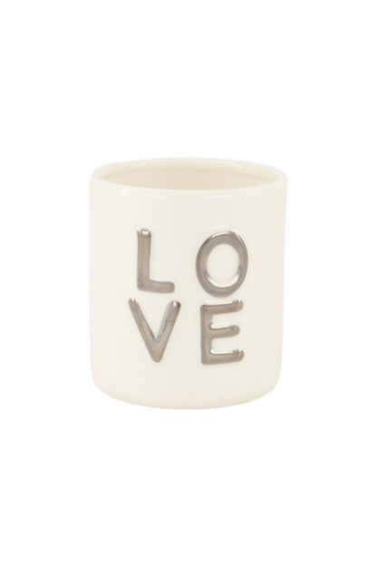 Zusss | Geurkaars keramiek love wit/zilver