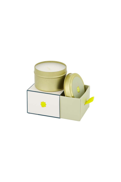 Zusss | Duftkerze in der Dose mit Schiebebox, Glücksklee, weiß/grün